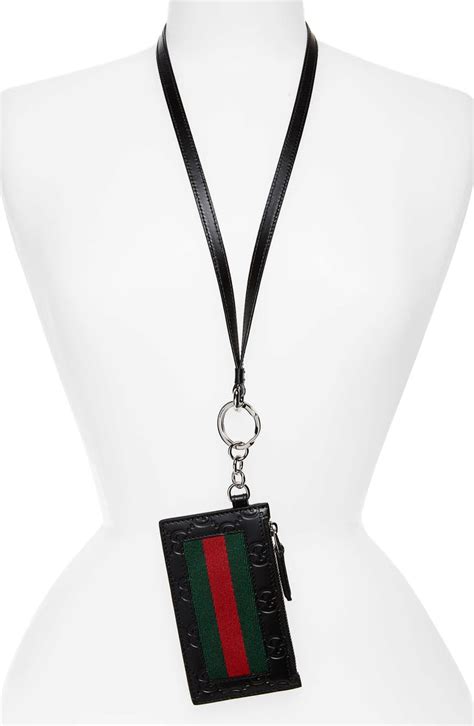 gucci card holder bee|Gucci card case with lanyard.